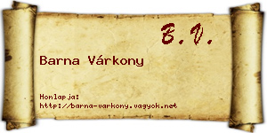 Barna Várkony névjegykártya